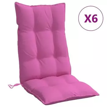 VidaXL Подушки для высокой спинки, набор из 6 розовых подушек из ткани Оксфорд, розовый