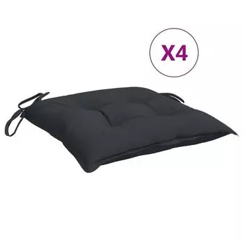 VidaXL Подушки-поддоны 4 шт. Черный 50x50x7 см, ткань Оксфорд