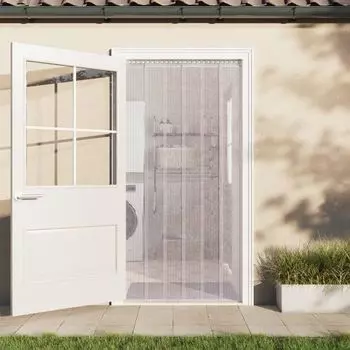 VidaXL Прозрачная дверная штора 200x1,6 мм 25 м ПВХ - Дверная штора - Дверные шторы - Полосатая штора - Летающая штора, прозрачный