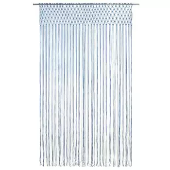 VidaXL Штора макраме Синий 140x240 см Хлопок