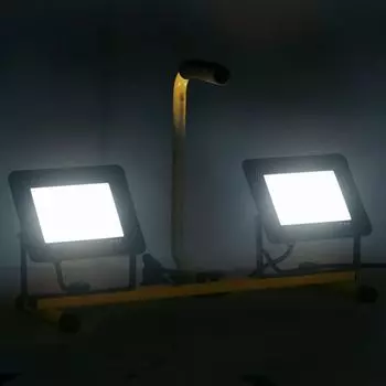 VidaXL Светодиодный прожектор с ручкой 2x50 Вт холодный белый