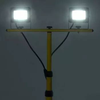 VidaXL Светодиодный прожектор со штативом 2x10 Вт холодный белый
