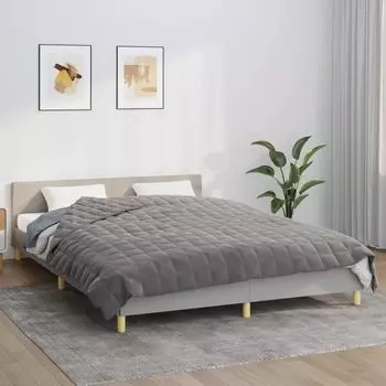 VidaXL Утяжеленное одеяло Серое 220x235 см 15 кг Ткань - Утяжеленное одеяло - Утяжеленные одеяла - Утяжеленное одеяло - Одеяло, серый