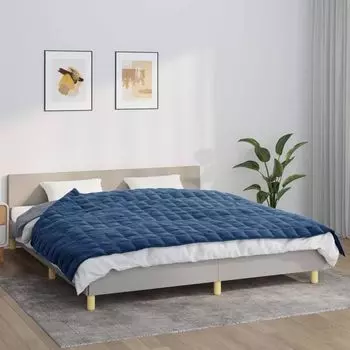 VidaXL Утяжеленное одеяло синее 155x220 см 7 кг Ткань - Утяжеленное одеяло - Утяжеленные одеяла - Утяжеленное одеяло - Одеяло, синий