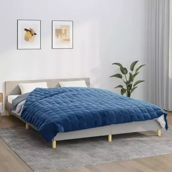 VidaXL Утяжеленное одеяло синее 200x225 см 9 кг Ткань - Утяжеленное одеяло - Утяжеленные одеяла - Утяжеленное одеяло - Одеяло, синий