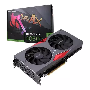 Видеокарта Colorful BATTLE-AX GeForce RTX 4060 Ti DUO, 16 ГБ, Серый/красный