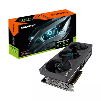 Видеокарта Gigabyte GeForce RTX 4080 EAGLE OC, 16ГБ, GV-N4080EAGLE OC-16GD, серый