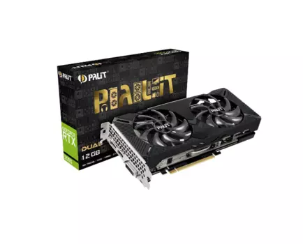 Видеокарта Palit NVIDIA GeForce RTX 2060, PA-RTX2060 DUAL12G, 12ГБ, GDDR6, Ret NE62060018K9-1160C