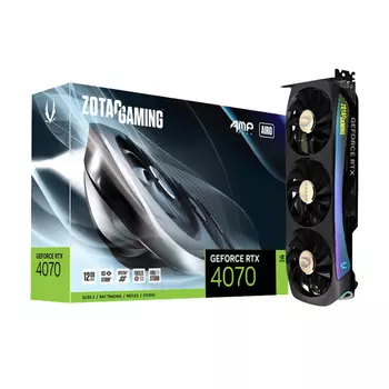 Видеокарта ZOTAC GeForce RTX 4070 AMP AIRO, 12 ГБ, черный