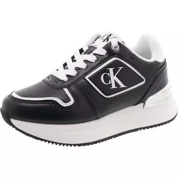 Vidya женские кроссовки из искусственной кожи для повседневной жизни и моды Calvin Klein Jeans, черный
