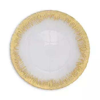 VIETRI Rufolo Glass Gold Brushstroke Сервисная тарелка/зарядное устройство, золотой