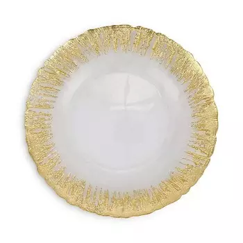 VIETRI Rufolo Стеклянная Золотая тарелка для канапе с мазком кисти, золотой