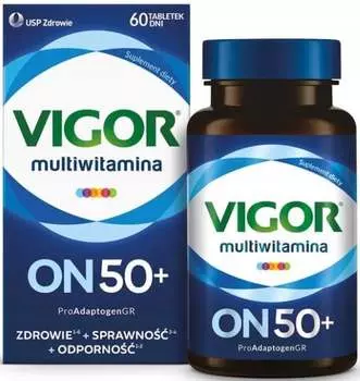 VIGOR ON 50+, полиВитамины для мужчин, 60 таблеток. USP Zdrowie