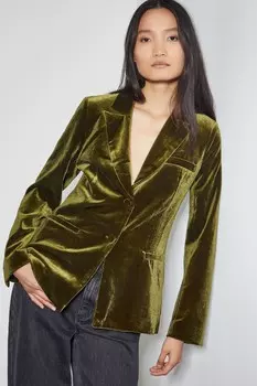 Викки бархатная куртка Monsoon, зеленый