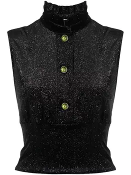 Viktor & Rolf бархатный топ с блестками, черный