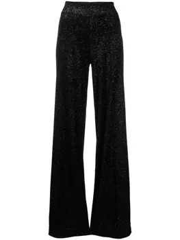Viktor & Rolf glitter-embellished velvet trousers, черный