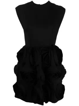 Viktor & Rolf платье мини с цветочным декором, черный