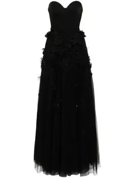 Viktor & Rolf платье с цветочной аппликацией, черный