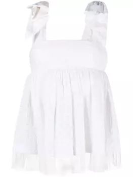 Viktor & Rolf расклешенная блузка без рукавов, белый
