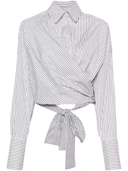 Viktor & Rolf укороченная рубашка в полоску, серый