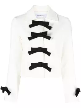 Viktor & Rolf укороченный жакет с бантами, белый