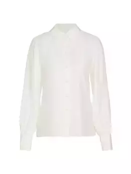 Викторианская шелковая блузка на пуговицах спереди Frame, цвет off white