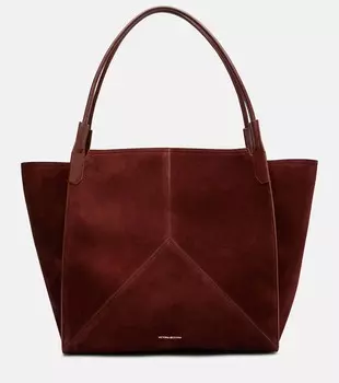 Виктория большая сумка-тоут из замши Victoria Beckham, Dark Borwn