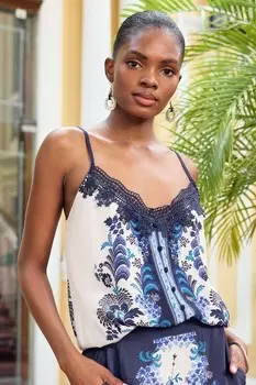 Виктория и Альберта | лифчик с кружевной отделкой Love & Roses, синий