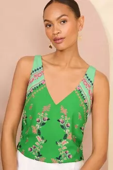 Виктория и Альберта | жилет с v-образным вырезом спереди и v-образным вырезом сзади Love & Roses, зеленый