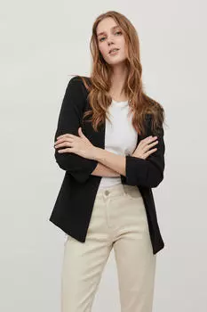 Vila блейзер со сборками на рукавах Vila, черный