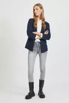 Vila блейзер со сборками на рукавах Vila, темно-синий