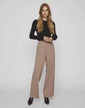 Vila Брюки широкого кроя коричневого цвета