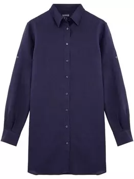 Vilebrequin ароматная льняная рубашка мини-платье, синий