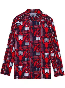 Vilebrequin футболка с длинными рукавами и принтом «Омары», красный