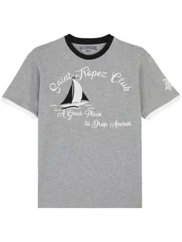 Vilebrequin футболка с графичным принтом, серый