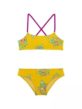 Vilebrequin Kids бикини с перекрестными бретелями и принтом, желтый