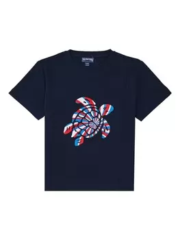 Vilebrequin Kids футболка из органического хлопка с вышитым логотипом, синий