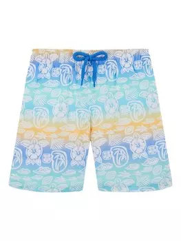 Vilebrequin Kids плавки-шорты Jihin с графичным принтом, синий
