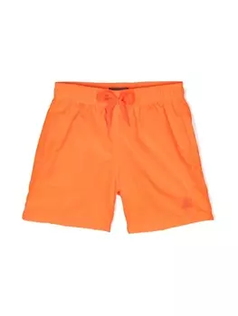 Vilebrequin Kids плавки-шорты с нашивкой-логотипом, оранжевый