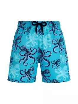 Vilebrequin Kids Poulpes Эластичные шорты для плавания, синий