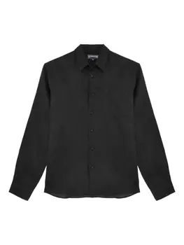 Vilebrequin льняная рубашка, черный