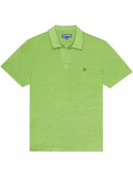 Vilebrequin льняная рубашка поло, зеленый