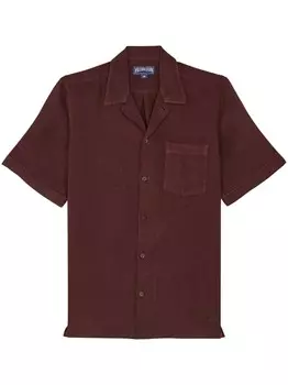 Vilebrequin льняная рубашка с коротким рукавом, красный