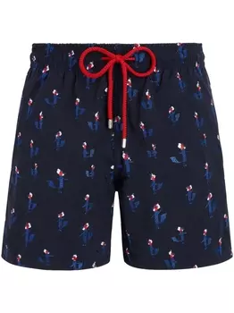 Vilebrequin плавки-шорты Cocorico! с вышивкой, синий