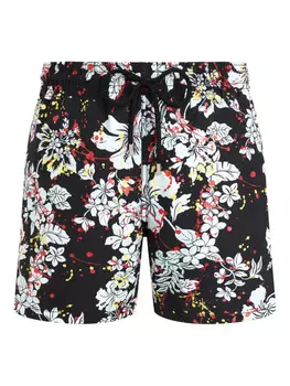 Vilebrequin плавки-шорты Flower Splash из коллаборации с Palm Angels, черный