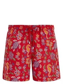 Vilebrequin плавки-шорты Moon с графичным принтом, красный