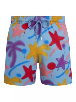 Vilebrequin плавки-шорты Spray Paint из коллаборации с Palm Angels, синий