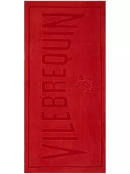 Vilebrequin пляжное полотенце Sand с жаккардовым логотипом, красный