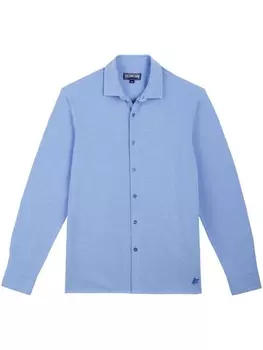 Vilebrequin рубашка Calandre с вышивкой Turtle, синий