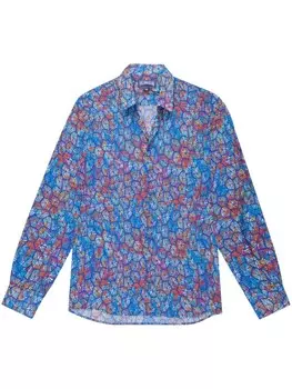Vilebrequin рубашка из органического хлопка с абстрактным принтом, синий
